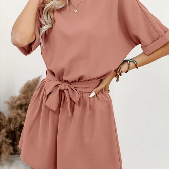 Mauve romper shorts, great to dress up or down - Picture 5 of 6
